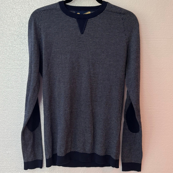 Onward Reserve Reserve Label Navy White Cotton Cashmere Crewneck Sweater size M